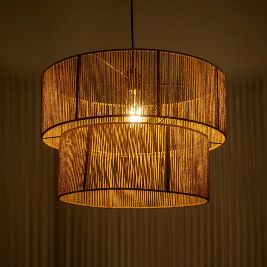 ROXXI 205-0020 Boho Κρεμαστό Φωτιστικό Οροφής με Ντουί 1 x E27 AC 220-240V IP20 - Μπεζ - M50 x Π50 x Υ36