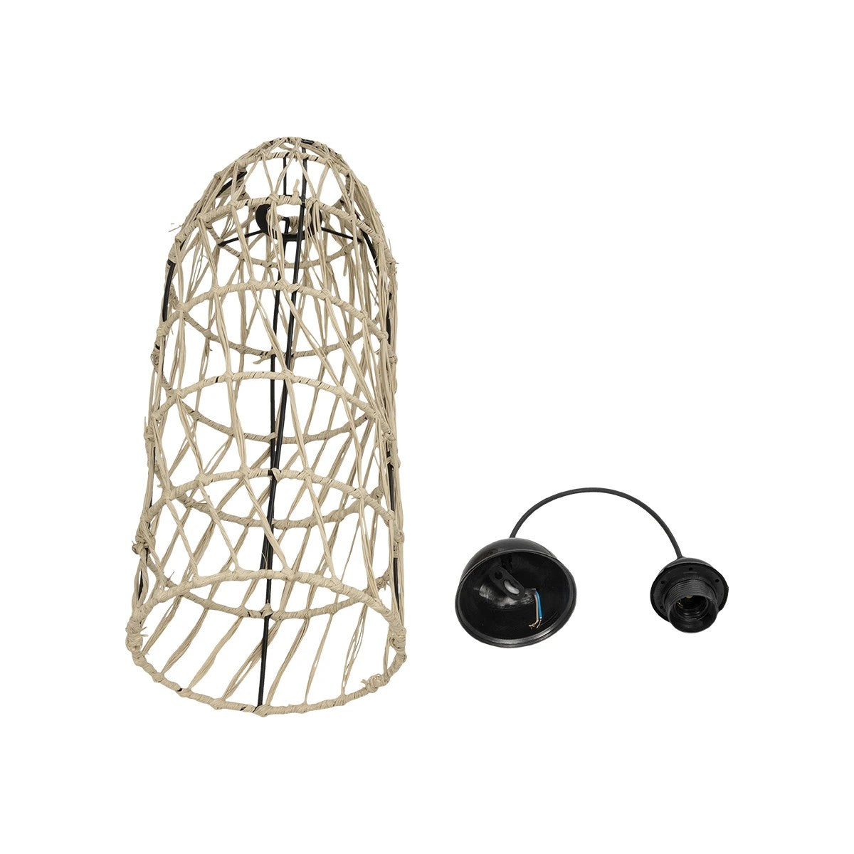 NETI 205-0024 Boho Κρεμαστό Φωτιστικό Οροφής με Ντουί 1 x E27 AC 220-240V IP20 - Μπεζ - M20 x Π20 x Υ49