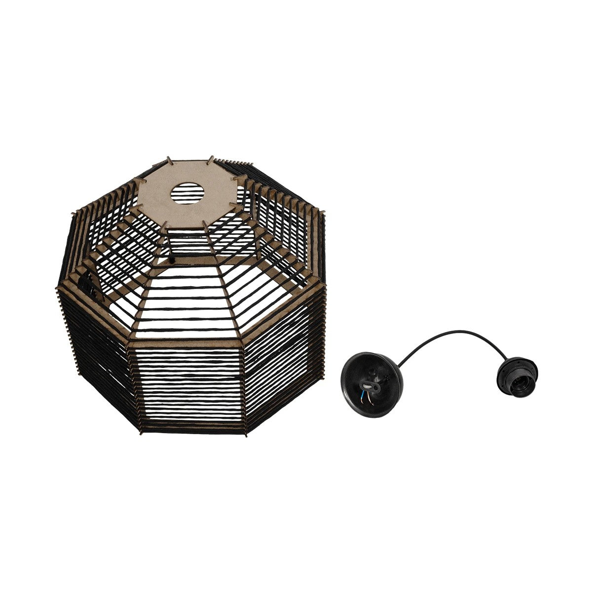 VORK 205-0027 Boho Κρεμαστό Φωτιστικό Οροφής με Ντουί 1 x E27 AC 220-240V IP20 - Μαύρο - M40 x Π40 x Υ36