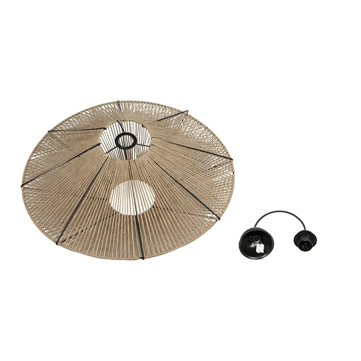 OVNI 205-0029 Boho Κρεμαστό Φωτιστικό Οροφής με Ντουί 1 x E27 AC 220-240V IP20 - Μπεζ - M60 x Π60 x Υ29