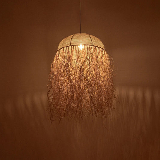 PLUVIA 205-0080 Boho Κρεμαστό Φωτιστικό Οροφής με Ντουί 1 x E27 AC 220-240V IP20 - Μπεζ - M50 x Π50 x Υ80