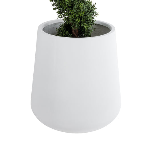 MISSOURI 20693 Διακοσμητικό Πολυεστερικό Τσιμεντένιο Κασπώ Γλάστρα - Flower Pot Λευκό Φ70 x Υ70cm