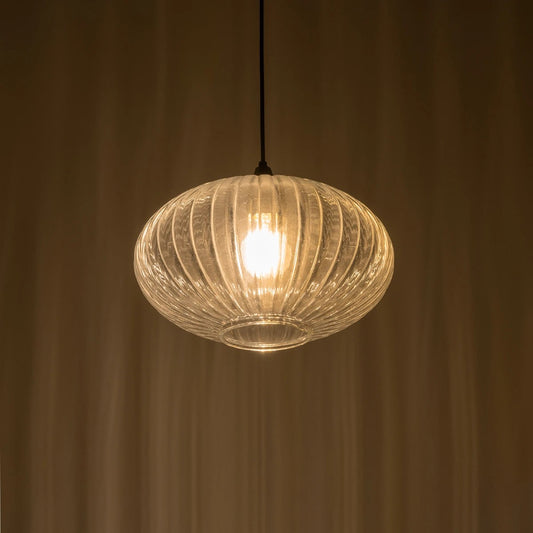 PERA 206-0009 Μοντέρνο Κρεμαστό Φωτιστικό Οροφής με Ντουί 1 x E27 AC 220-240V IP20 - Διάφανο - Μ30 x Π30 x Υ22