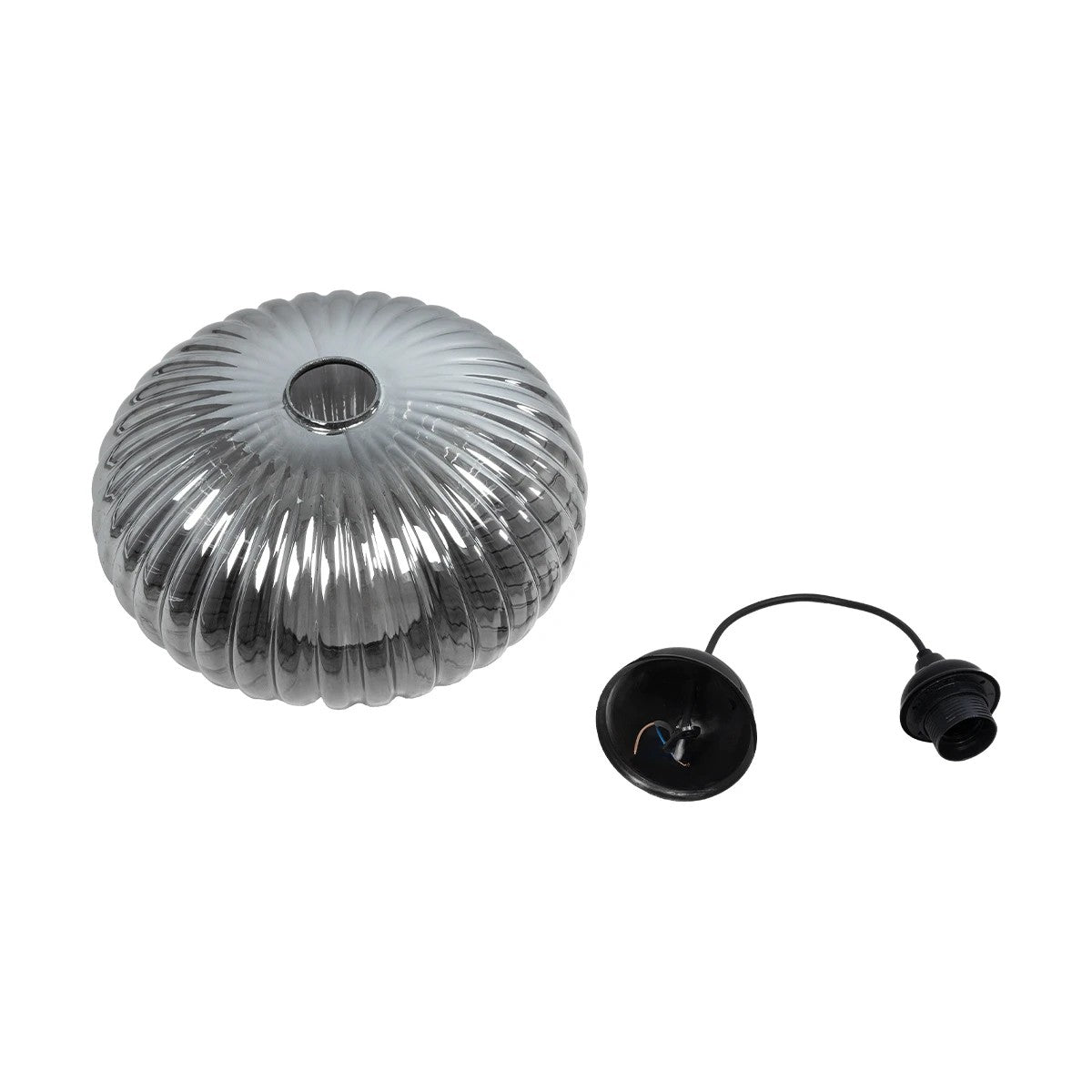 PERA 206-0010 Μοντέρνο Κρεμαστό Φωτιστικό Οροφής με Ντουί 1 x E27 AC 220-240V IP20 - Μαύρο Φιμέ - Μ30 x Π30 x Υ22