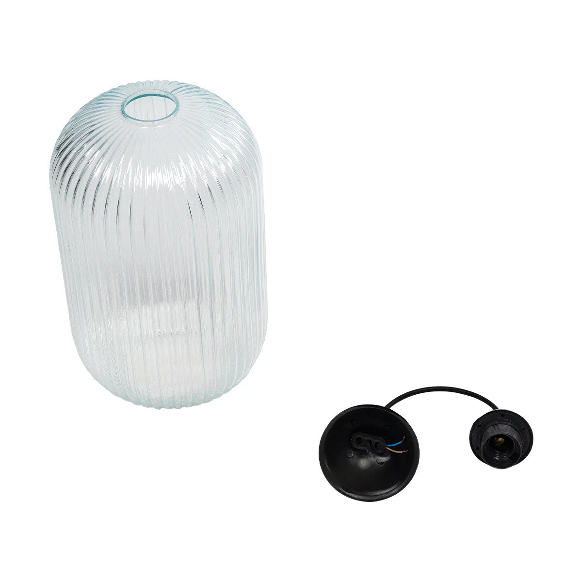 MELONI 206-0017 Μοντέρνο Κρεμαστό Φωτιστικό Οροφής με Ντουί 1 x E27 AC 220-240V IP20 - Διάφανο - Μ20 x Π20 x Υ38