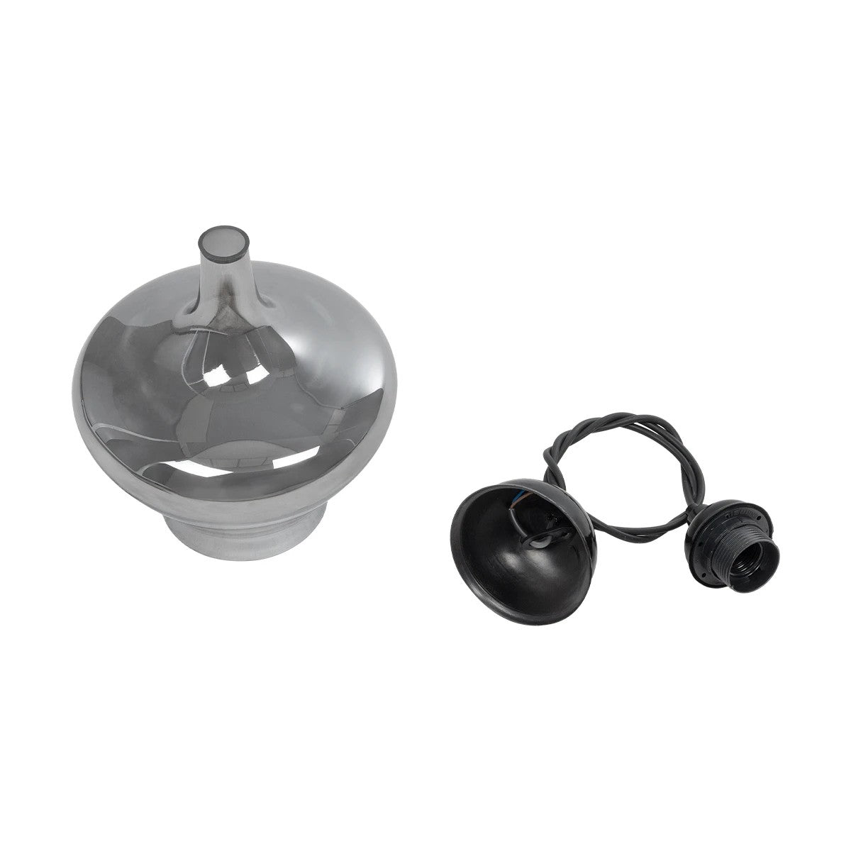 OVOCE 206-0032 Μοντέρνο Κρεμαστό Φωτιστικό Οροφής με Ντουί 1 x E27 AC 220-240V IP20 - Μαύρο Φιμέ - Μ20 x Π20 x Υ22