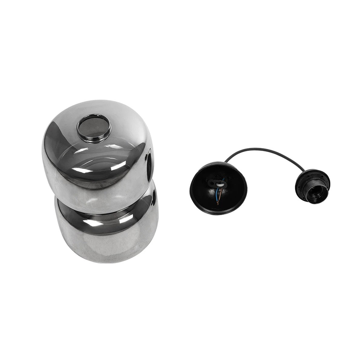 PIAGE 206-0036 Μοντέρνο Κρεμαστό Φωτιστικό Οροφής με Ντουί 1 x E27 AC 220-240V IP20 - Μαύρο Φιμέ - Μ18 x Π18 x Υ31