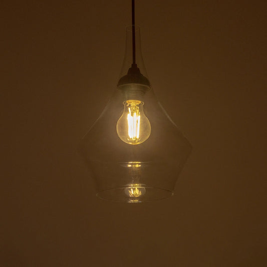 TORU 206-0042 Μοντέρνο Κρεμαστό Φωτιστικό Οροφής με Ντουί 1 x E27 AC 220-240V IP20 - Διάφανο - Μ20 x Π20 x Υ31