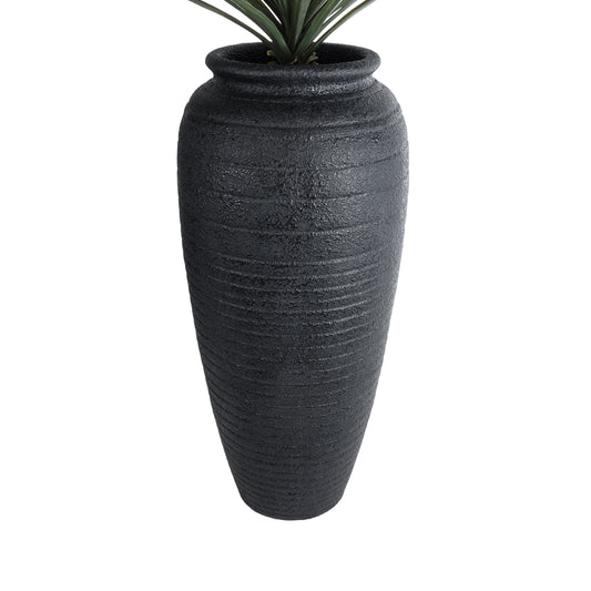 OLYMPIA 20717 Επιδαπέδιο Πολυεστερικό Τσιμεντένιο Κασπώ Γλάστρα - Flower Pot Μαύρο Φ55 x Υ120cm