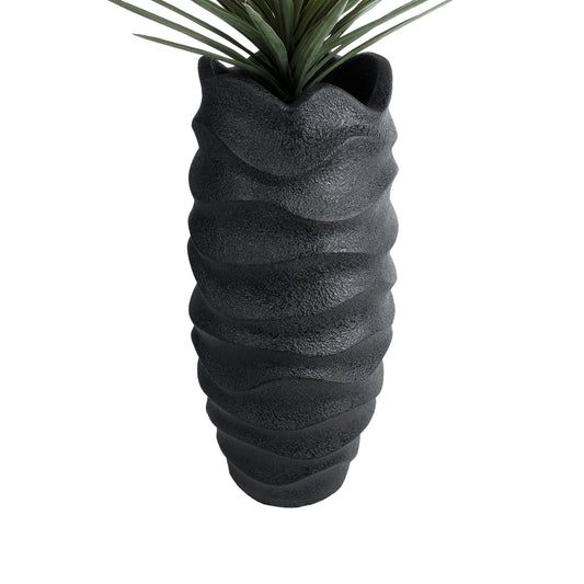 MONREALE 20728 Επιδαπέδιο Πολυεστερικό Τσιμεντένιο Κασπώ Γλάστρα - Flower Pot Μαύρο Φ50 x Υ110cm