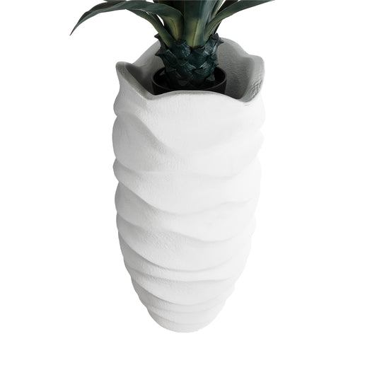 PORTOFINO 20729 Επιδαπέδιο Πολυεστερικό Τσιμεντένιο Κασπώ Γλάστρα - Flower Pot Λευκό Φ50 x Υ110cm