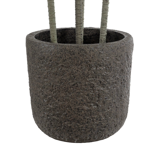 LUCCA 20755 Επιδαπέδιο Πολυεστερικό Τσιμεντένιο Κασπώ Γλάστρα - Flower Pot Καφέ Φ25 x Υ23cm
