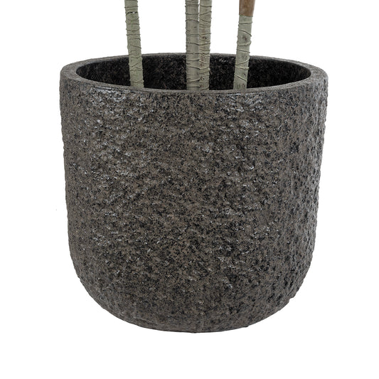 LUCCA 20756 Επιδαπέδιο Πολυεστερικό Τσιμεντένιο Κασπώ Γλάστρα - Flower Pot Καφέ Φ31 x Υ28cm