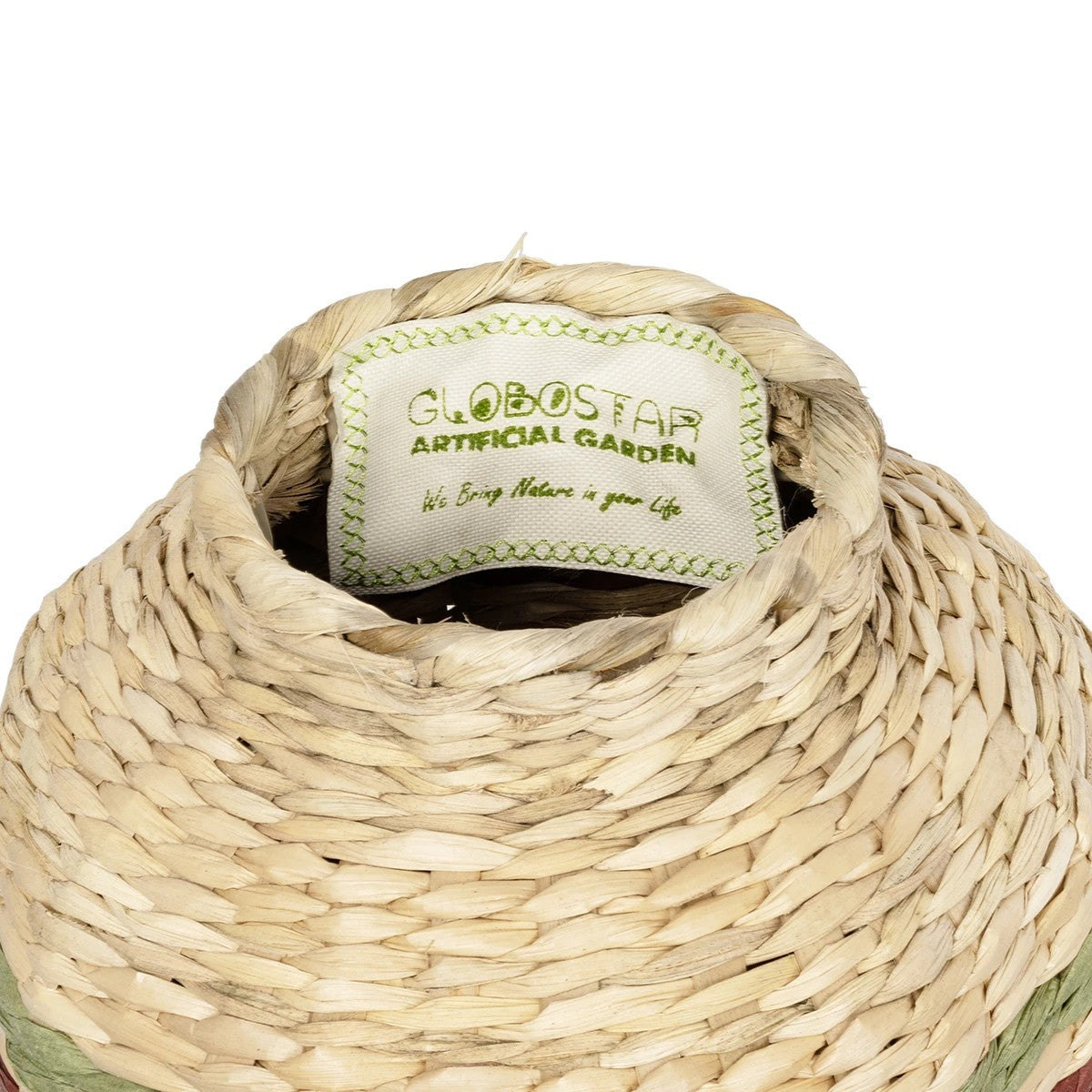 TORONTO 21224 Διακοσμητικό Πλεκτό Καλάθι - Κασπώ Γλάστρα - Flower Pot Μπεζ με Πολύχρομο Π25 x M25 x Υ32cm