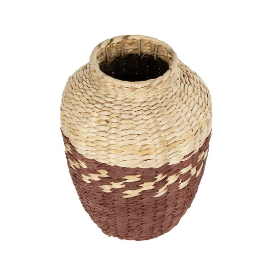 TOULOUSE 21225 Διακοσμητικό Πλεκτό Καλάθι - Κασπώ Γλάστρα - Flower Pot Μπεζ με Κόκκινο Π25 x M25 x Υ32cm