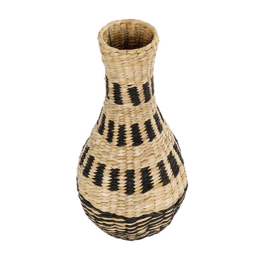 HAVANA 21230 Διακοσμητικό Πλεκτό Καλάθι - Κασπώ Γλάστρα - Flower Pot Μπεζ με Μαύρο Π25 x M25 x Υ57cm