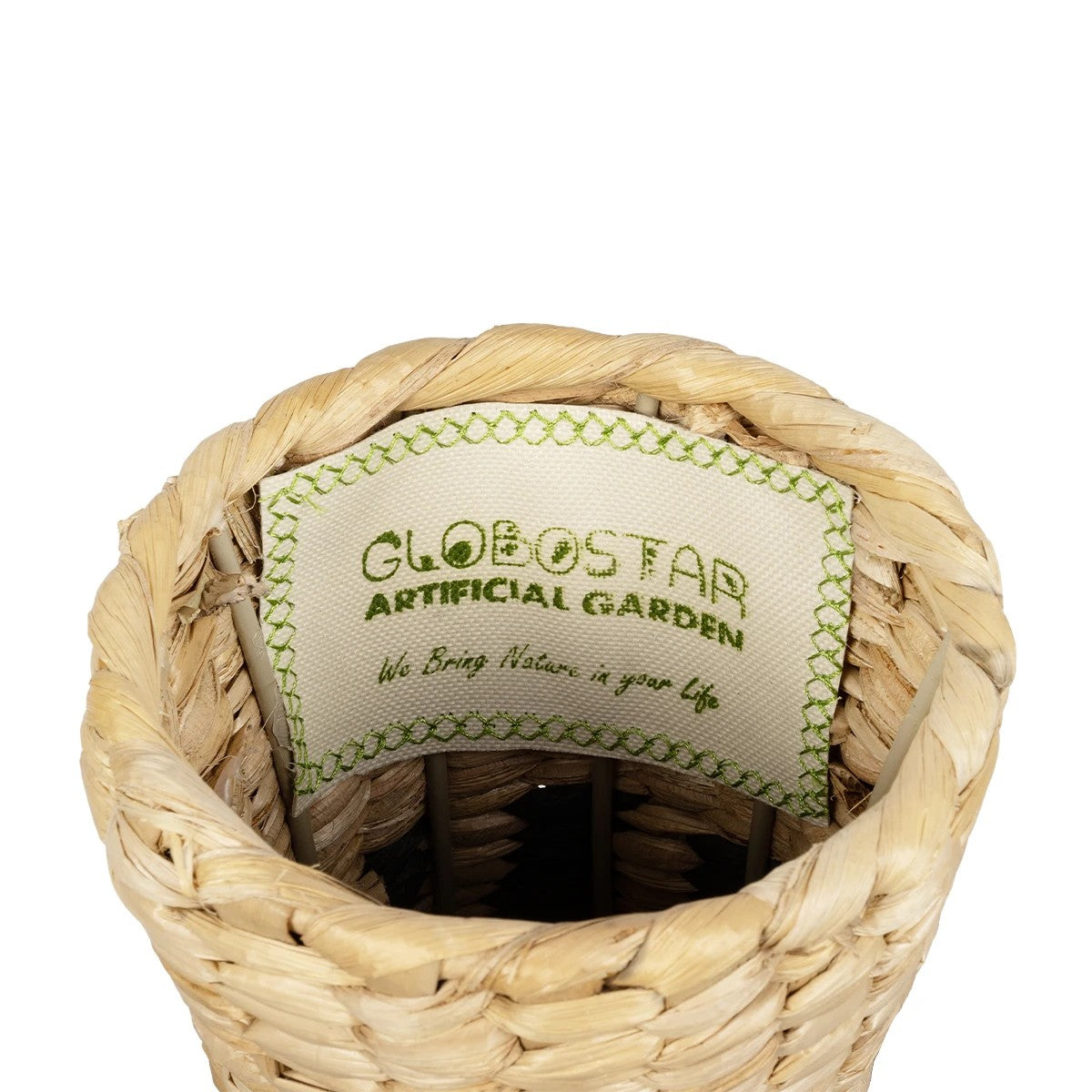 HAVANA 21230 Διακοσμητικό Πλεκτό Καλάθι - Κασπώ Γλάστρα - Flower Pot Μπεζ με Μαύρο Π25 x M25 x Υ57cm