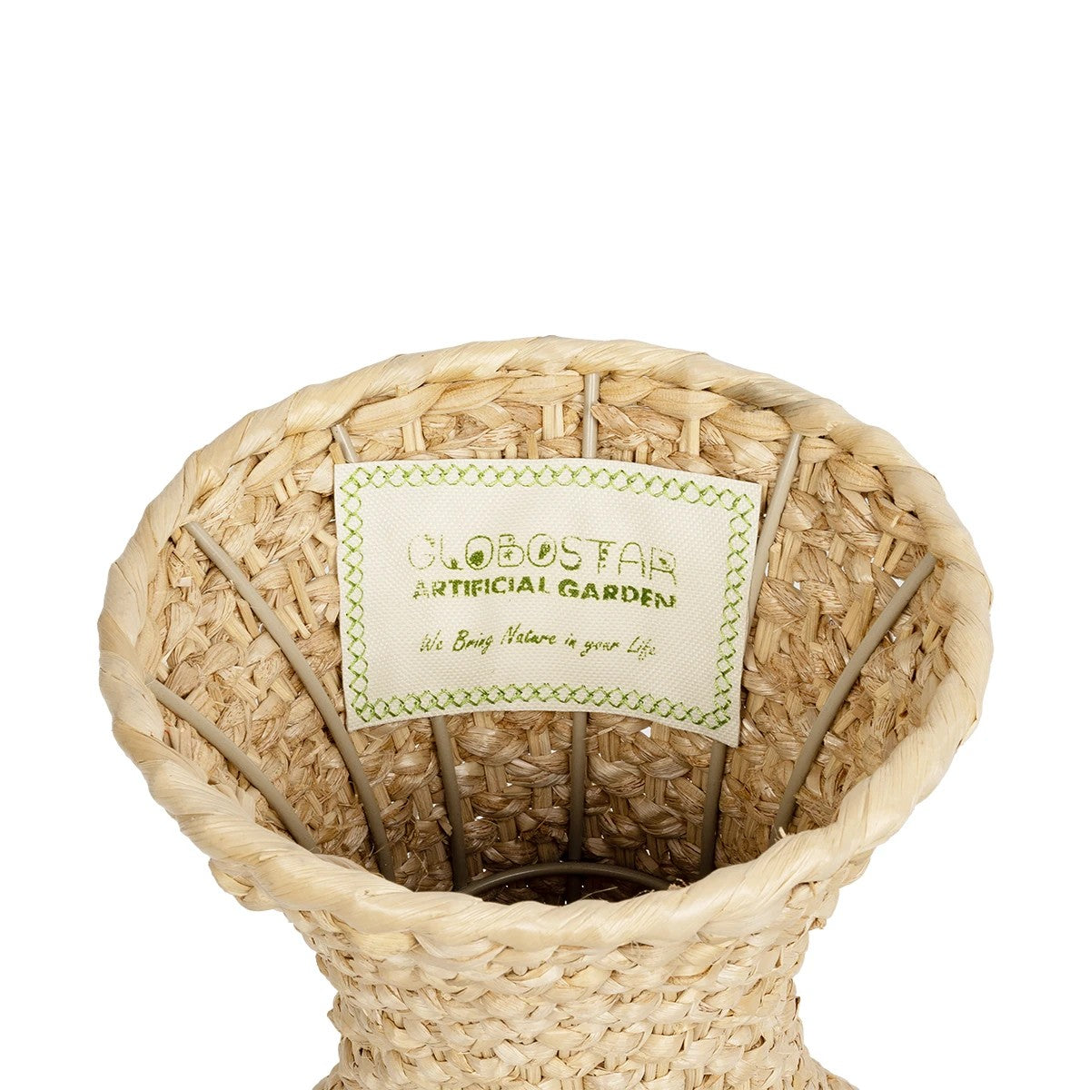 SANDIAGO 21234 Διακοσμητικό Πλεκτό Καλάθι - Κασπώ Γλάστρα - Flower Pot Μπεζ Π25 x M25 x x Υ40cm