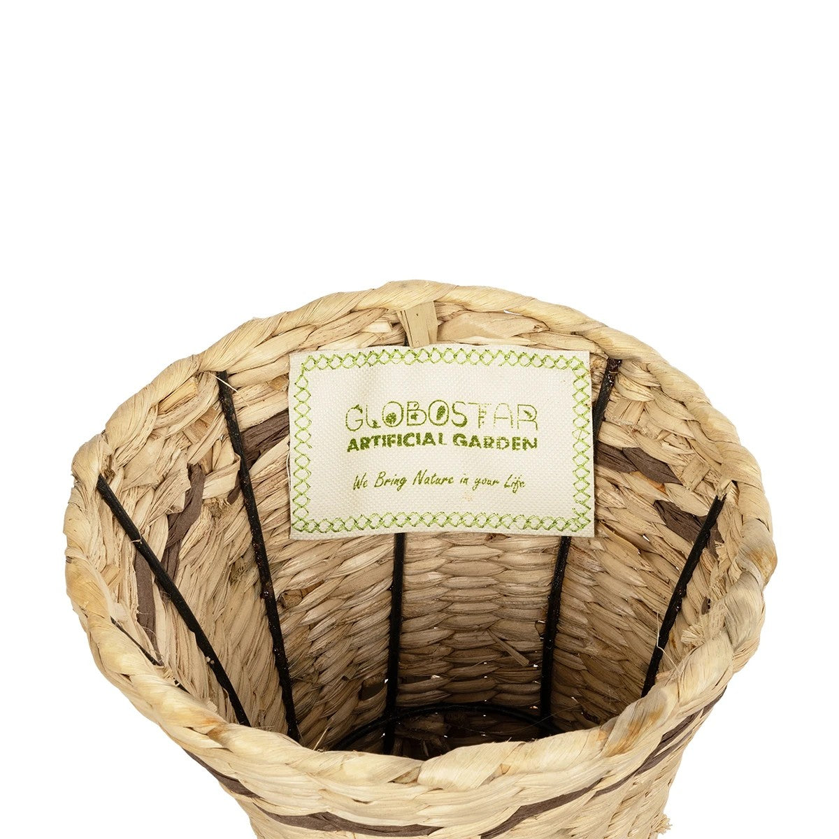 MONACO 21235 Διακοσμητικό Πλεκτό Καλάθι - Κασπώ Γλάστρα - Flower Pot Μπεζ Φ29cm x Υ60cm