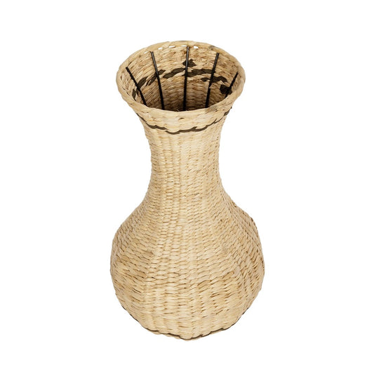 MONACO 21236 Διακοσμητικό Πλεκτό Καλάθι - Κασπώ Γλάστρα - Flower Pot Μπεζ με Καφέ Π25 x M25 x Υ45cm