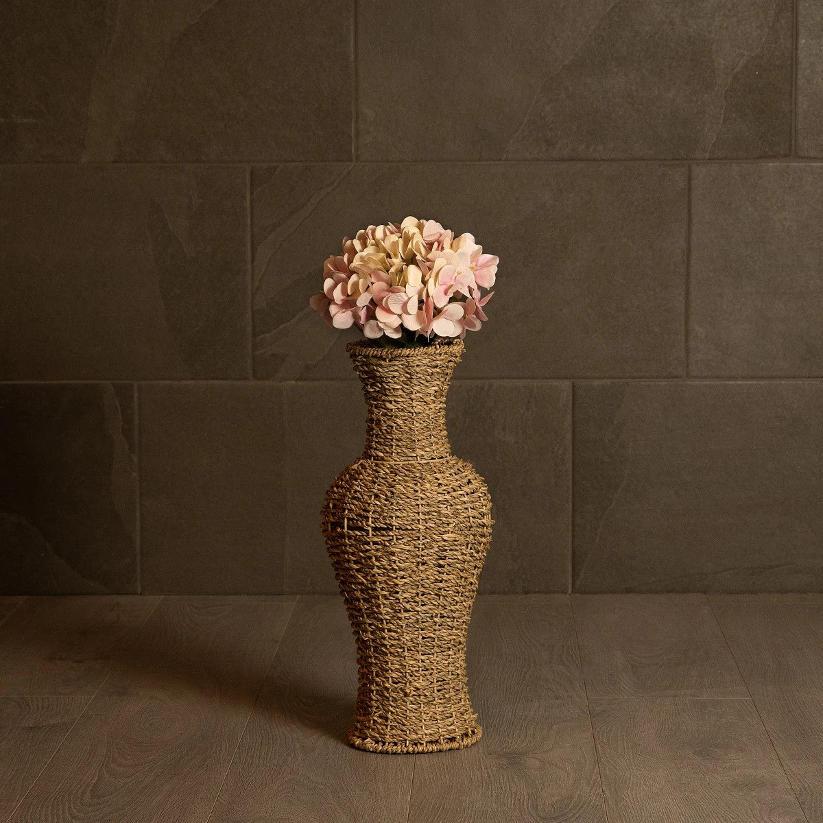 TEXAS 21238 Διακοσμητικό Πλεκτό Καλάθι - Κασπώ Γλάστρα - Flower Pot Μπεζ Μ20 x Π20 x Υ43