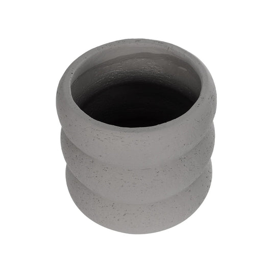 ALBERT 21248 Διακοσμητική Κεραμική Γλάστρα ΓΚΡΙ Π18 x Μ18 x Υ16 cm