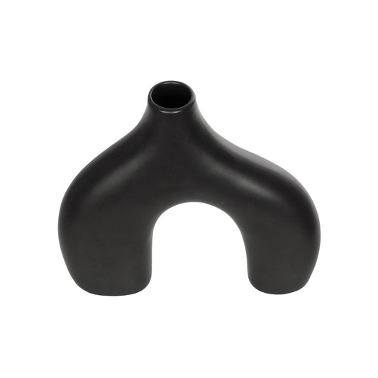 TOLEDO 21249 Διακοσμητικό Κεραμικό Βάζo Μαύρο Π27 x Μ6 x Υ24 cm