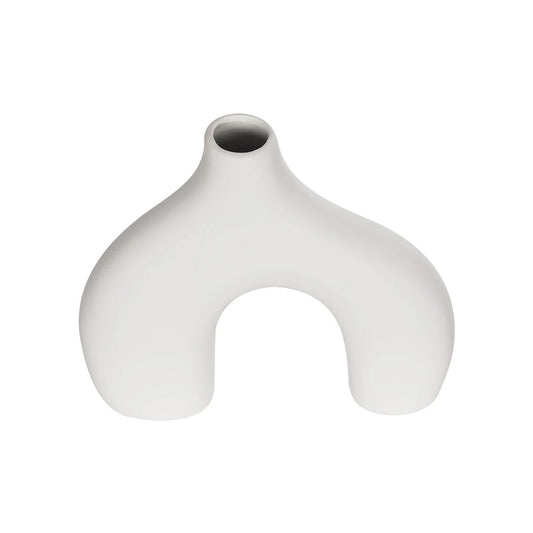 TOLEDO 21251 Διακοσμητικό Κεραμικό Βάζo Λευκό Π27 x Μ6 x Υ24 cm