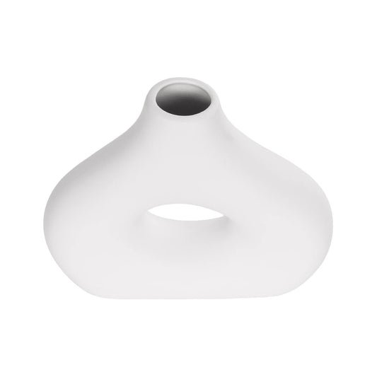 HORIZON 21253 Διακοσμητικό Κεραμικό Βάζo Λευκό Π18 x Μ6 x Υ15 cm