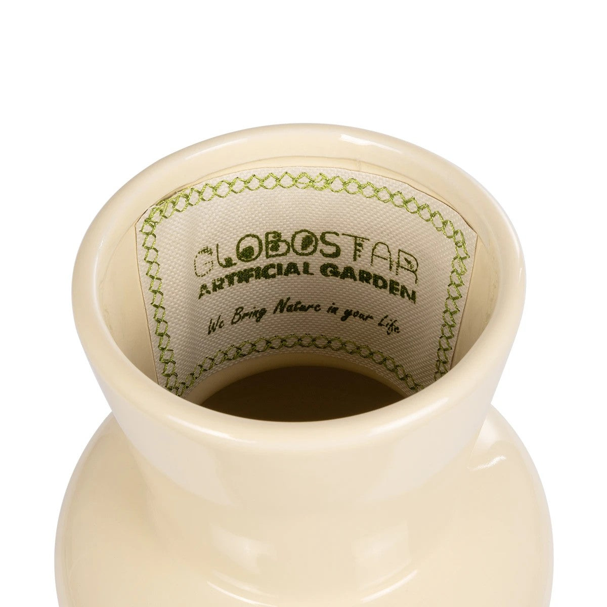 DESERT 21258 Διακοσμητικό Κεραμικό Βάζo Μπεζ Π14 x Μ14 x Υ25 cm