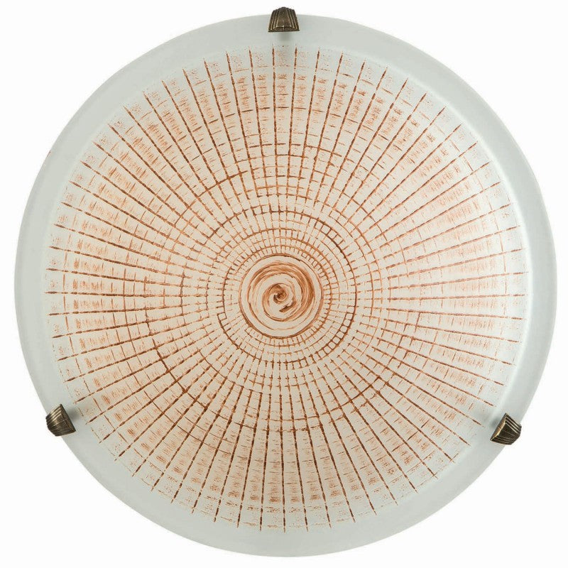 Φωτιστικό Πλαφονιέρα Γυαλί Καφέ 2xE27 Φ40