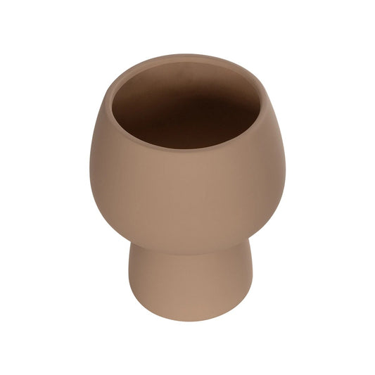 AMBER 21269 Διακοσμητικό Κεραμικό Βάζo Καφέ Π17 x Μ17 x Υ20cm