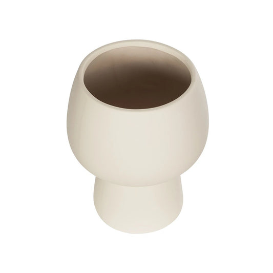 MOREA 21270 Διακοσμητικό Κεραμικό Βάζo Μπεζ Π17 x Μ17 x Υ20cm