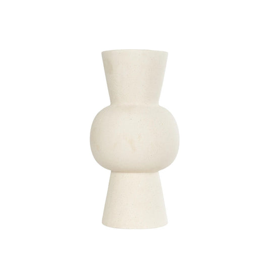 BANGKOK 21274 Διακοσμητικό Κεραμικό Βάζο Μπεζ Μ12.5 x Π12.5 x Υ23