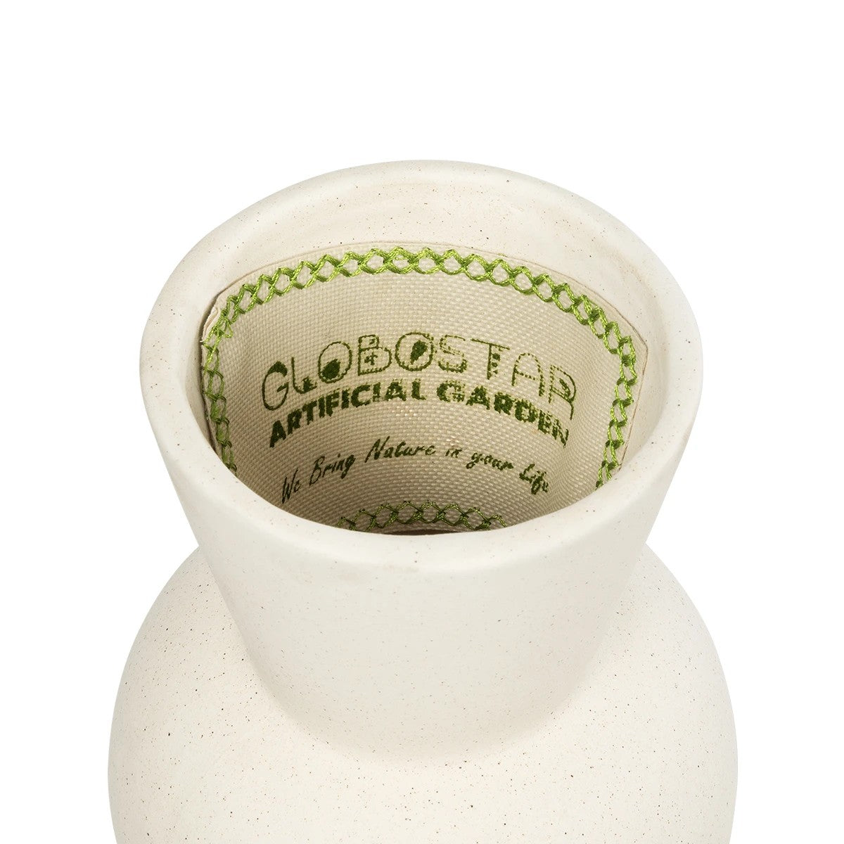 BANGKOK 21274 Διακοσμητικό Κεραμικό Βάζο Μπεζ Μ12.5 x Π12.5 x Υ23