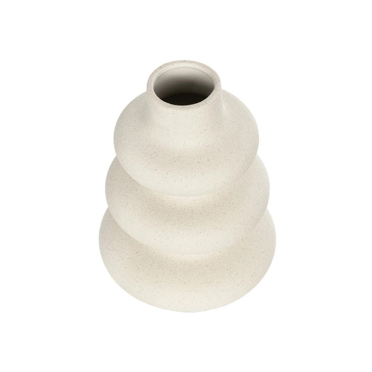 THAILAND 21278 Διακοσμητικό Κεραμικό Βάζo Μπεζ Π14 x Μ14 x Υ21cm