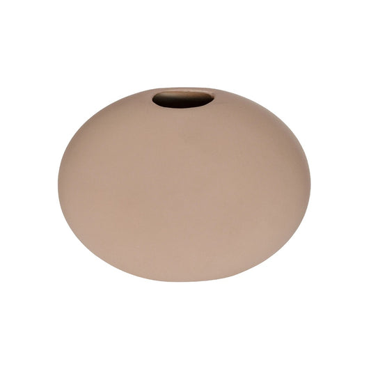 LANZAROTE 21290 Διακοσμητικό Κεραμικό Βάζo Καφέ Π15 x Μ15 x Υ14cm