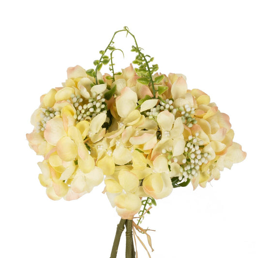 YELLOW HYDRANGEA BOUQUET 21315 Τεχνητό Διακοσμητικό Μπουκέτο Κίτρινη Ορτανσία Y33cm