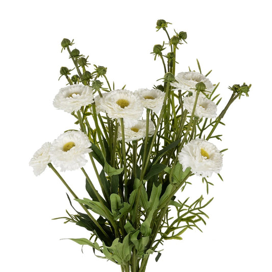 WHITE CHRYSANTHEMUM BOUQUET 21330 Τεχνητό Διακοσμητικό Μπουκέτο Λευκό Χρυσάνθεμο Y50cm