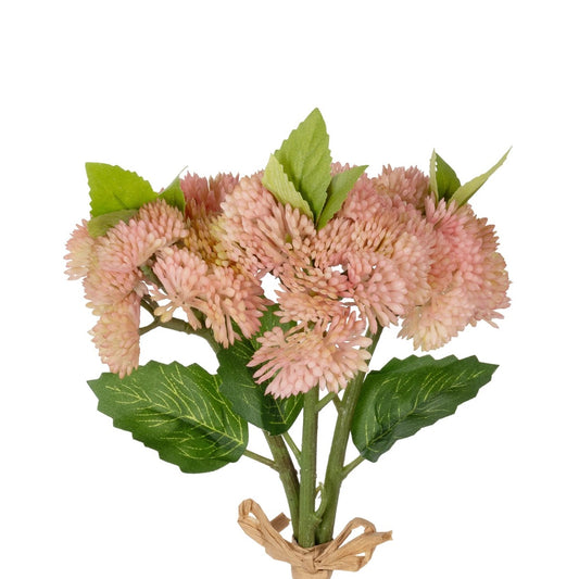 SALMON PINK SEDUM BOUQUET 21350 Τεχνητό Διακοσμητικό Μπουκέτο Ροζ Σέδο Y30cm