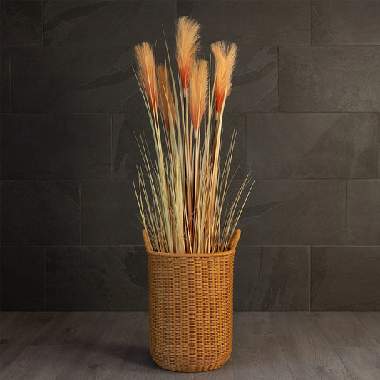 TORINO 21493 Διακοσμητικό Πλεκτό Καλάθι - Κασπώ Γλάστρα - Flower Pot Μπεζ Φ31cm x Υ47cm