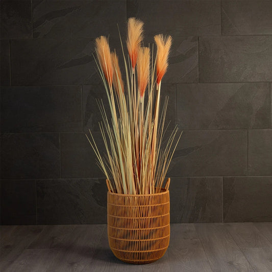 OSAKA 21494 Διακοσμητικό Πλεκτό Καλάθι - Κασπώ Γλάστρα - Flower Pot Μπεζ Φ30cm x Υ41cm