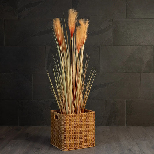 CAVES 21496 Διακοσμητικό Πλεκτό Καλάθι - Κασπώ Γλάστρα - Flower Pot Μπεζ Μ32 x Π28 x Υ30cm