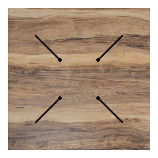 Επιφάνεια Τραπεζιού Noble HPL Καρυδί 69x69εκ Πάχους 12εκ