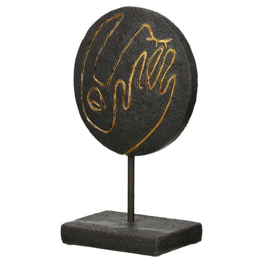 Ανάγλυφο Σταντ Στρογγυλό 'Lice' Μοτίβο Προσώπου Πολυρεζίνη Μαύρο 8x15x24.5