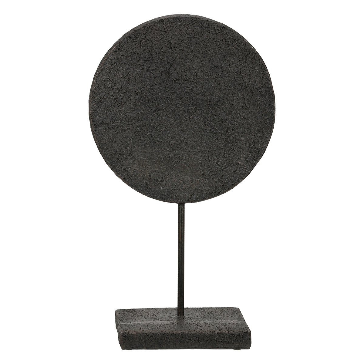 Ανάγλυφο Σταντ Στρογγυλό 'Lice' Μοτίβο Προσώπου Πολυρεζίνη Μαύρο 10x19.5x35