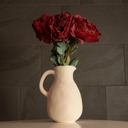 ARMENOVILLE 215063 Διακοσμητικό Κεραμικό Βάζo Μπεζ Φ18 x Υ33 cm