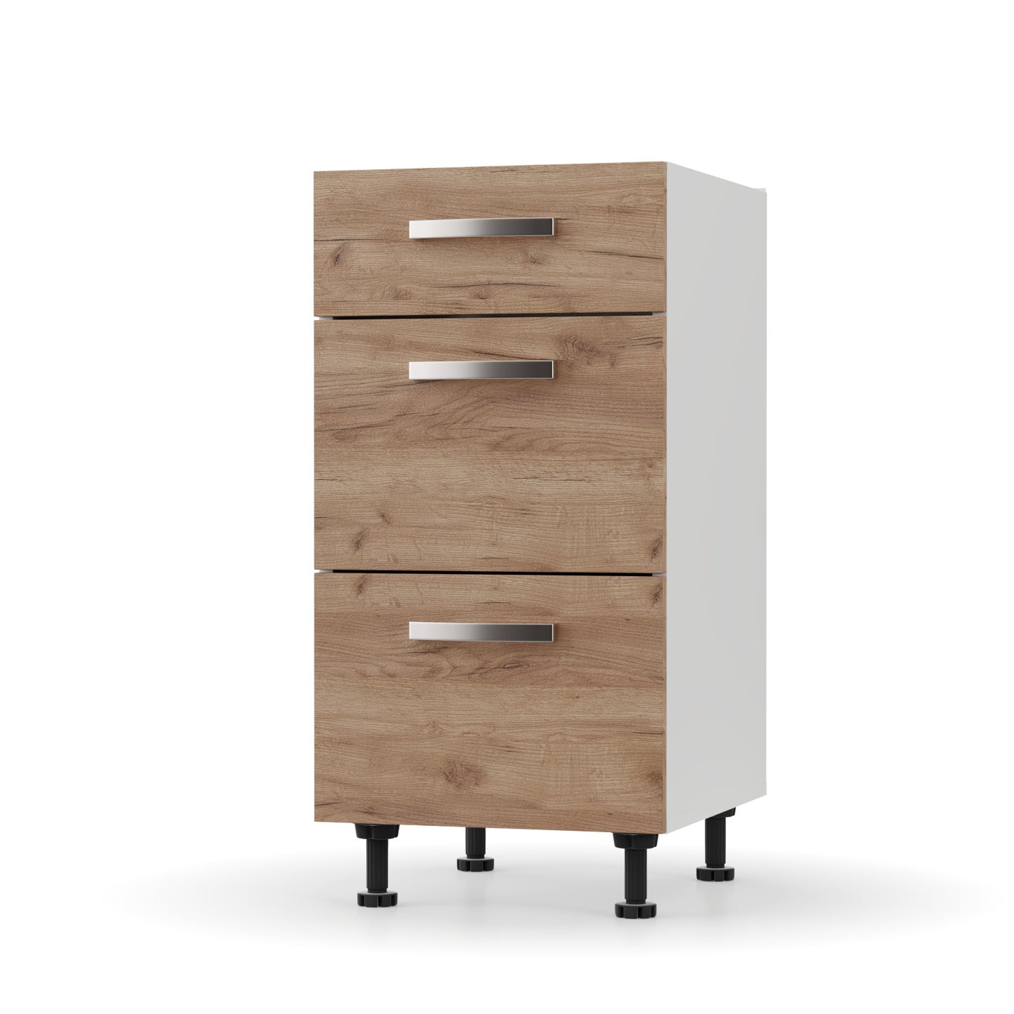 Charlotte Συρταριέρα με Μεταλλικά Χερούλια Χρυσό Δρυς 40x46.5x82