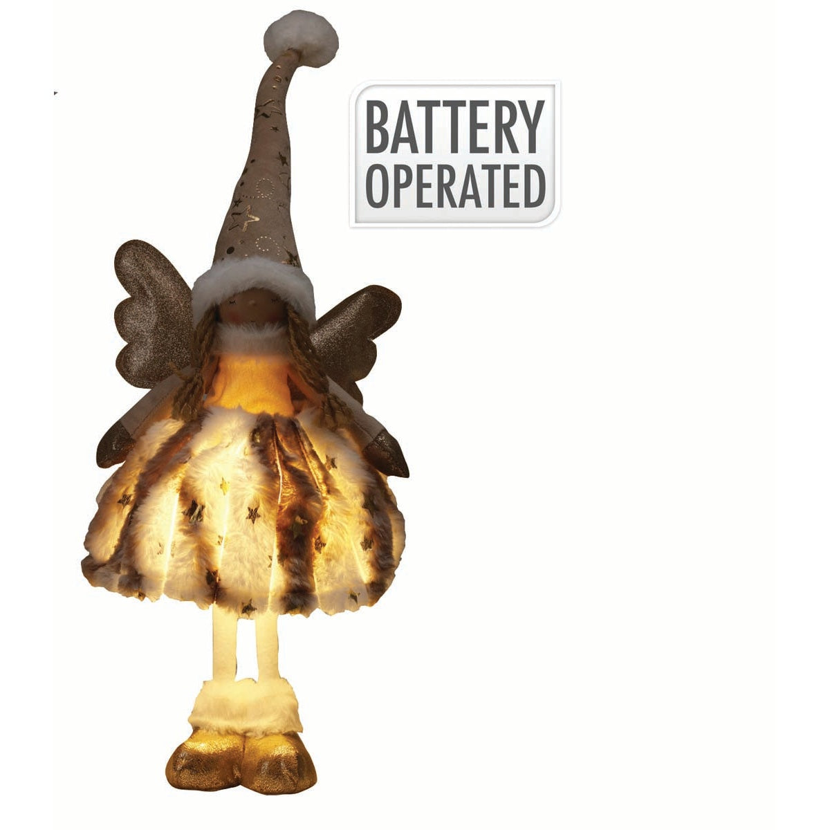 Άγγελος Κορίτσι Χρυσό WW LED 22x50εκ