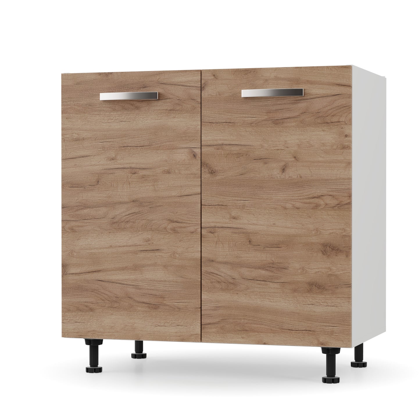 Charlotte Ντουλάπι Νεροχύτη 80x46.5x82 με Μεταλλικά Χερούλια Χρυσός Δρυς